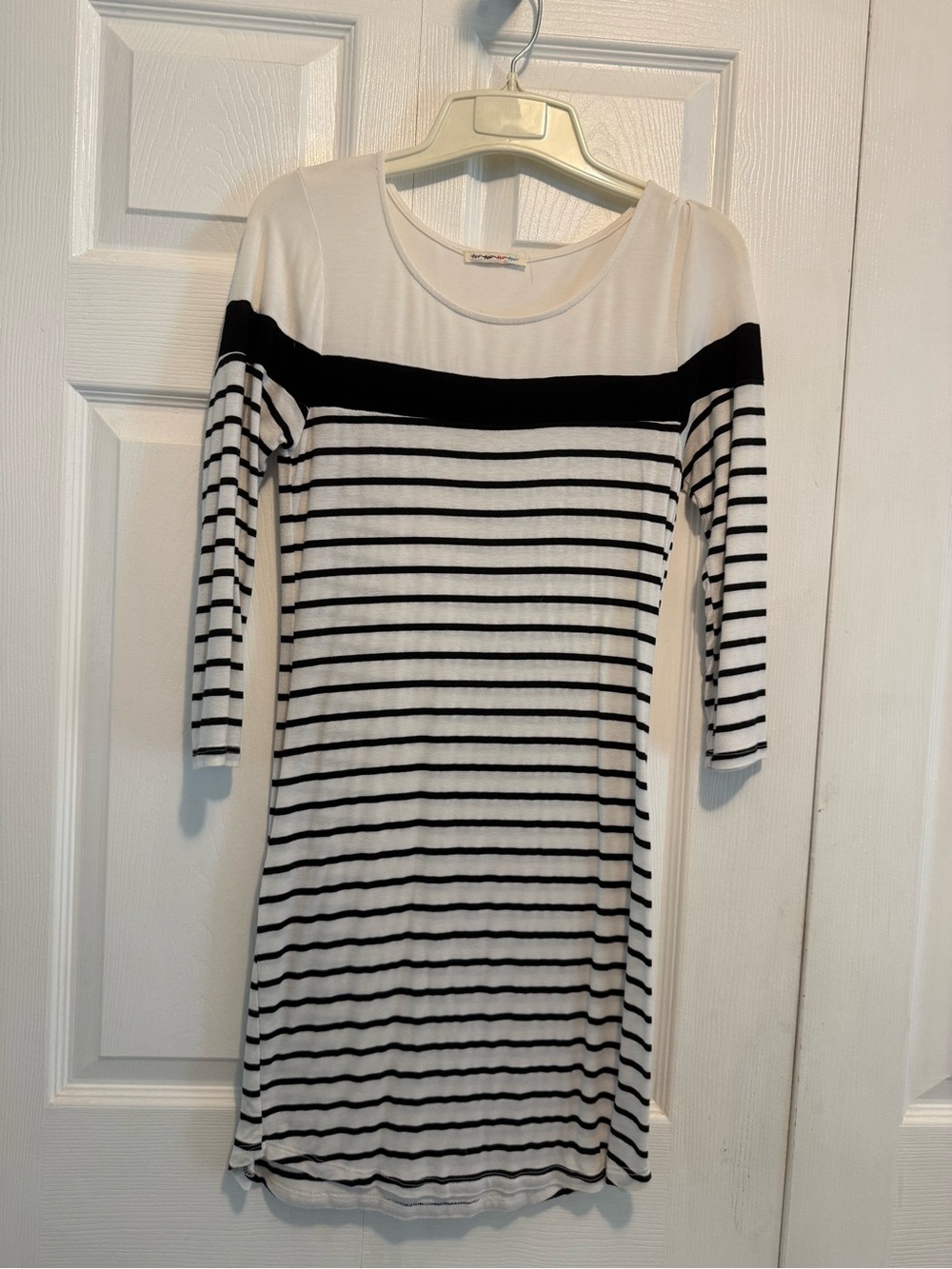 Tua Black & White Striped Mini Dress